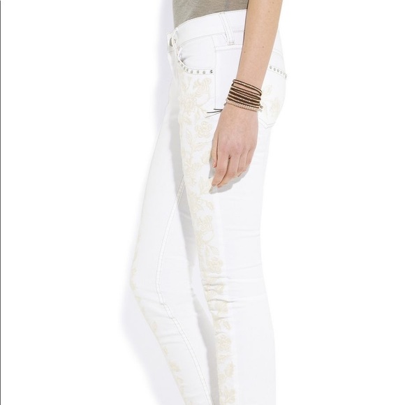 Galix Embroidered Low-Rise Skinny Jeans - Picture 6 of 10